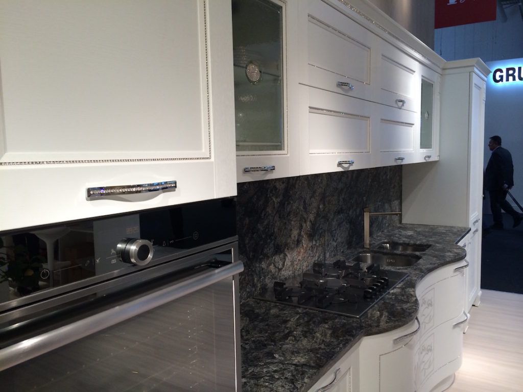 Sleek bejeweled kitchen cabinet handles