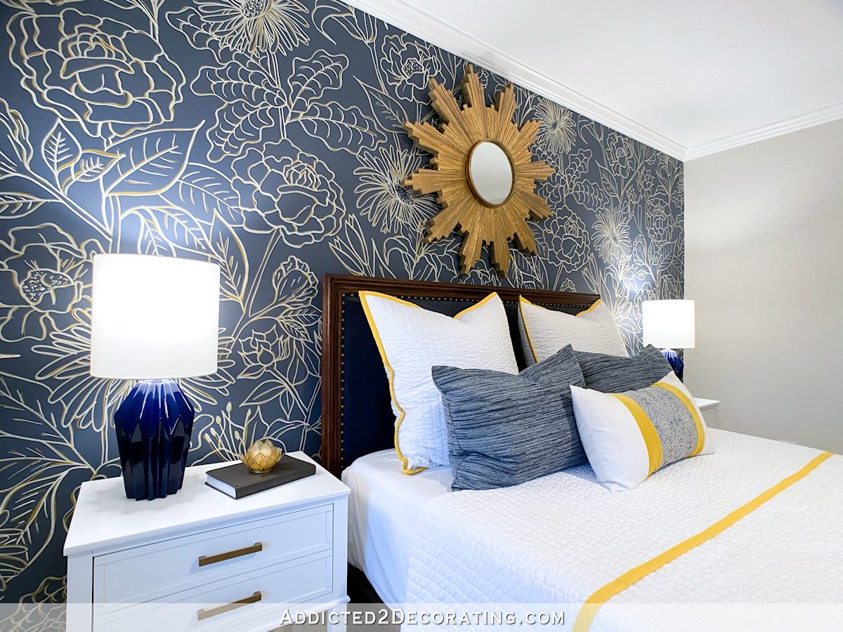 guest bedroom - finished - headboard wall closeup