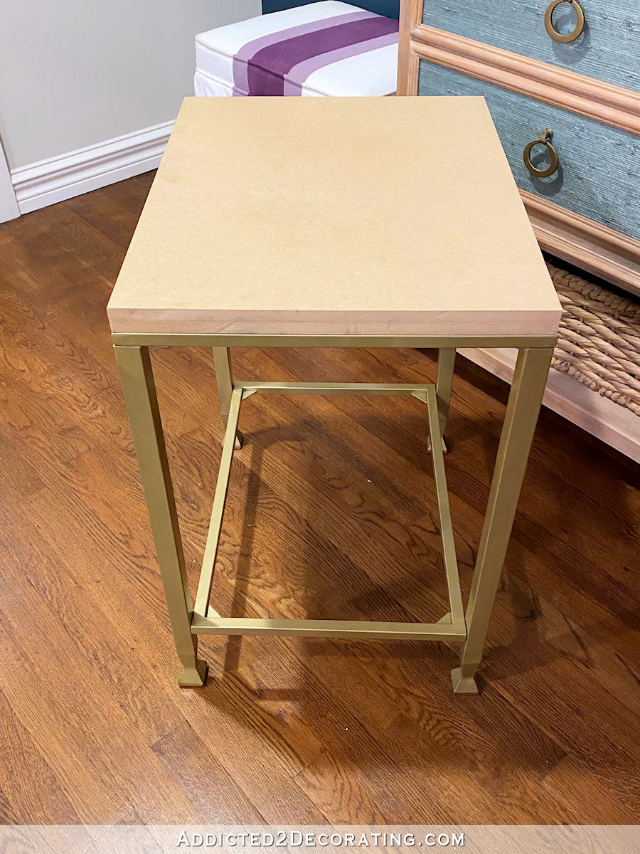 metal and glass side table makeover - 11