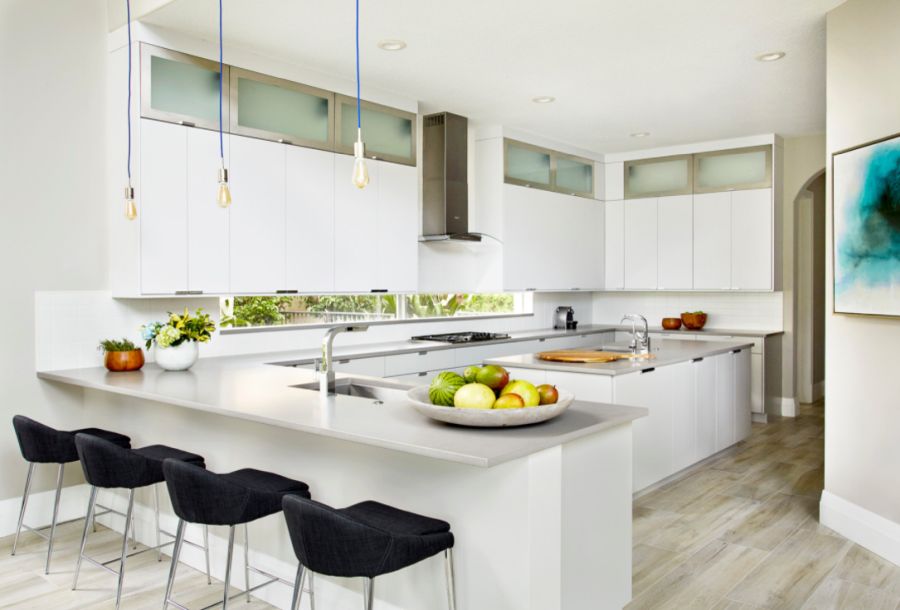 Kitchen with Add a small window for backsplash