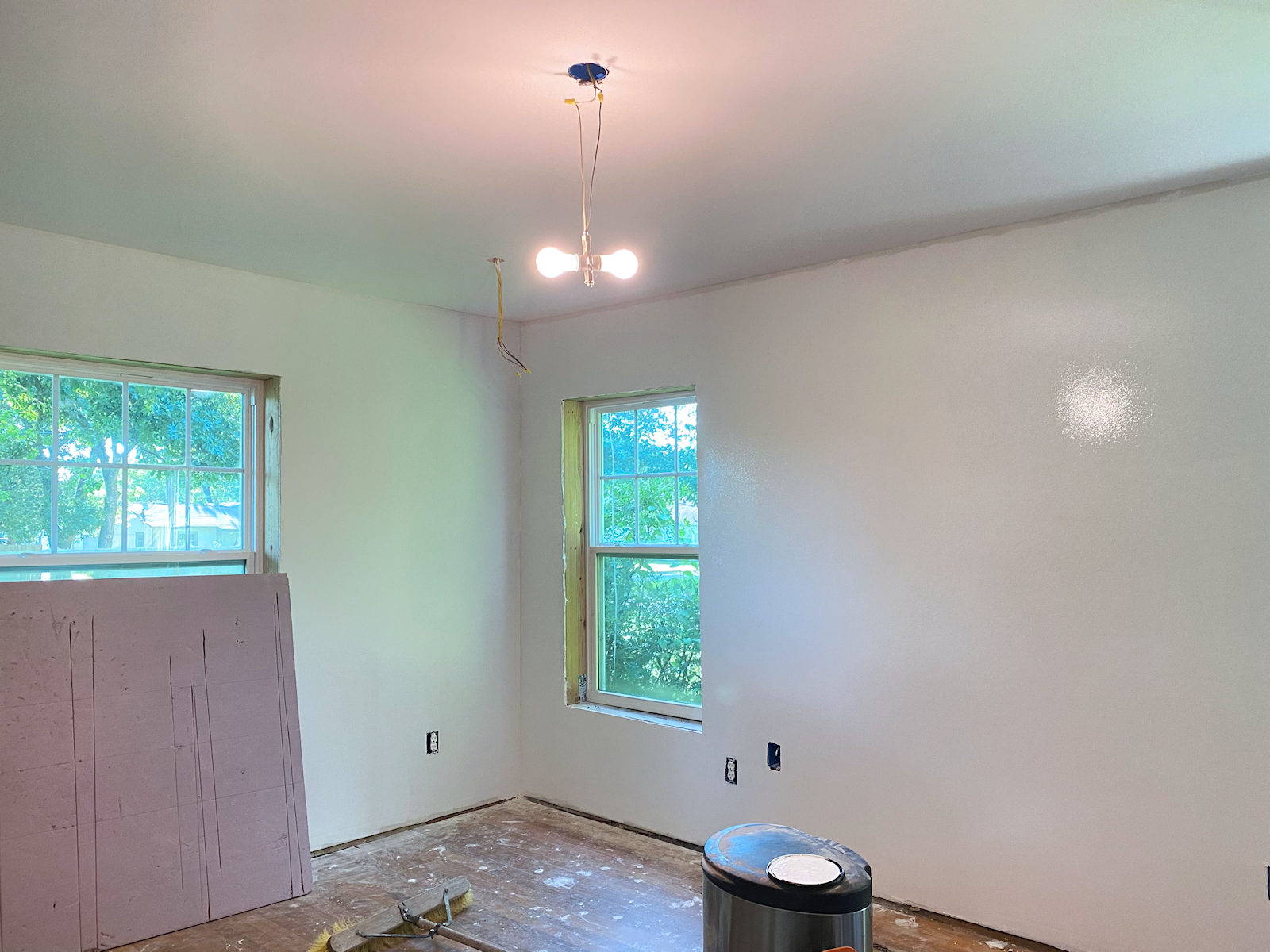 home gym - white walls and ceiling